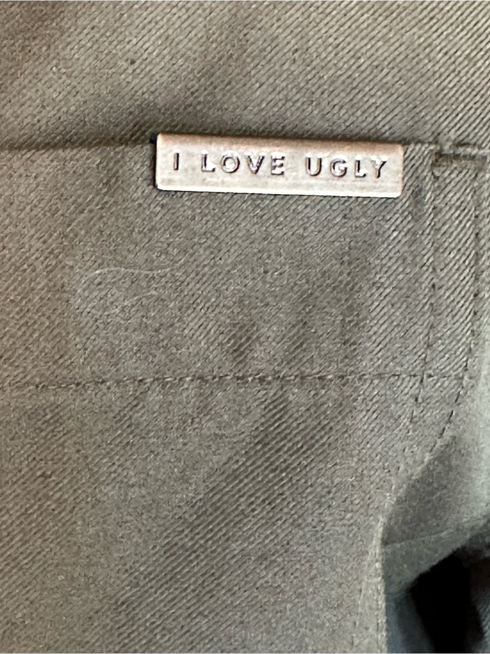 I Love Ugly Premium Green Long Sleeve Button Up Shacket Jacket - Picture 9 of 11